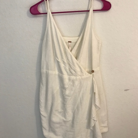 FREE PEOPLE White Wrap Mini Dress xs - Picture 2 of 4